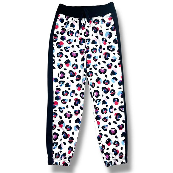 Hanna Andersson Girls Black White Cheetah Spot Jogger Sweatpants Size 8 - Picture 1 of 7